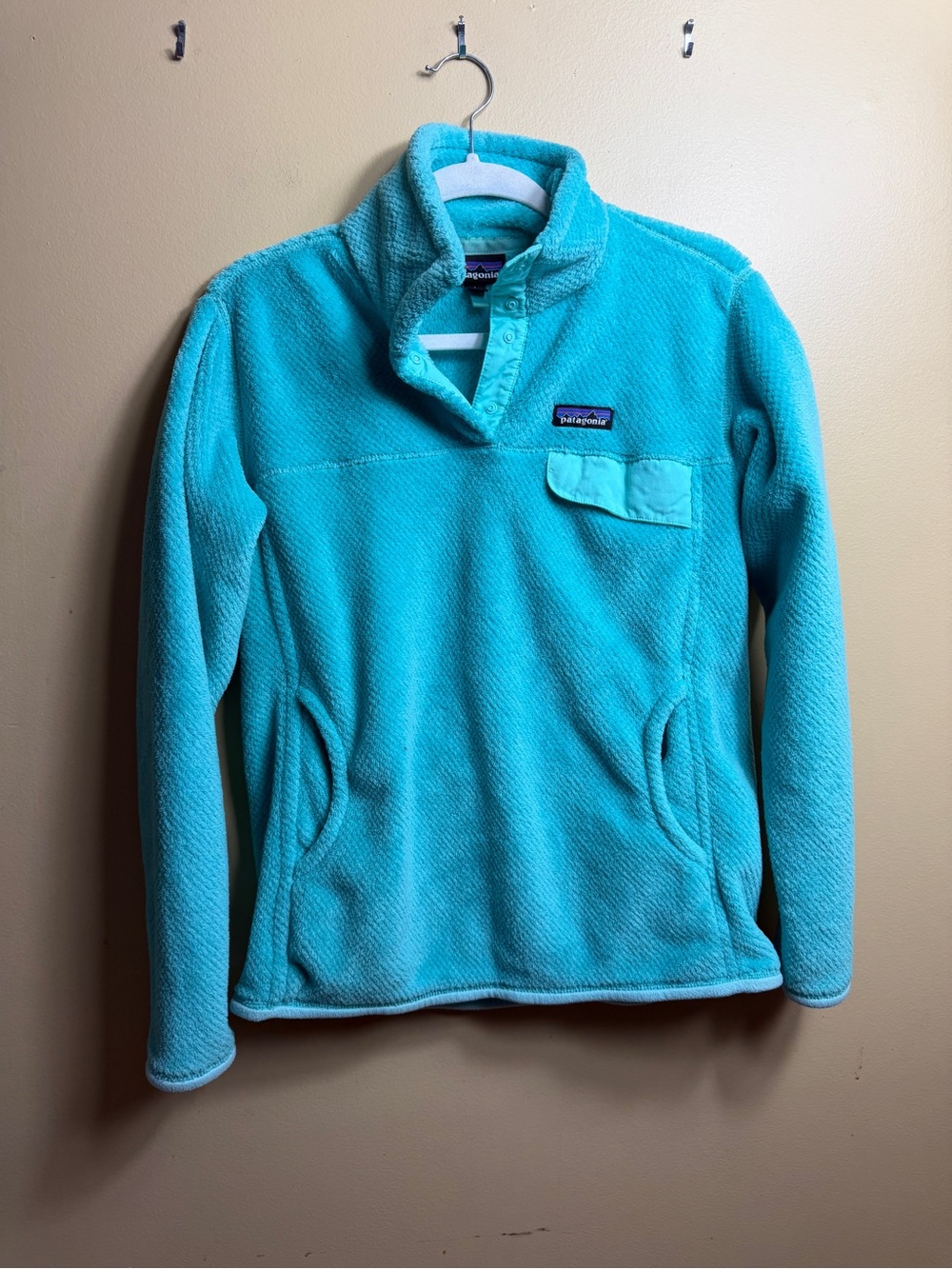 Patagonia Women Re-Tool Snap-T Fleece Pullover Turquoise Large